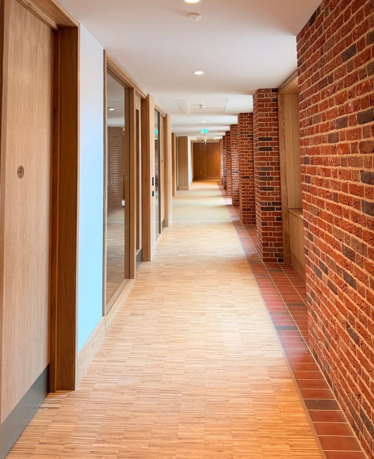 DVE Interiors completed fit-out corridor, Southampton